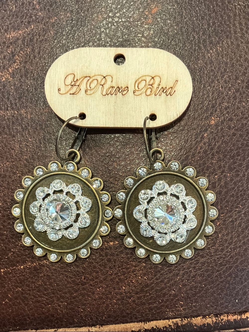 A Rare Bird Gold-Tone Crystal Medallion Drop Earrings - Clear